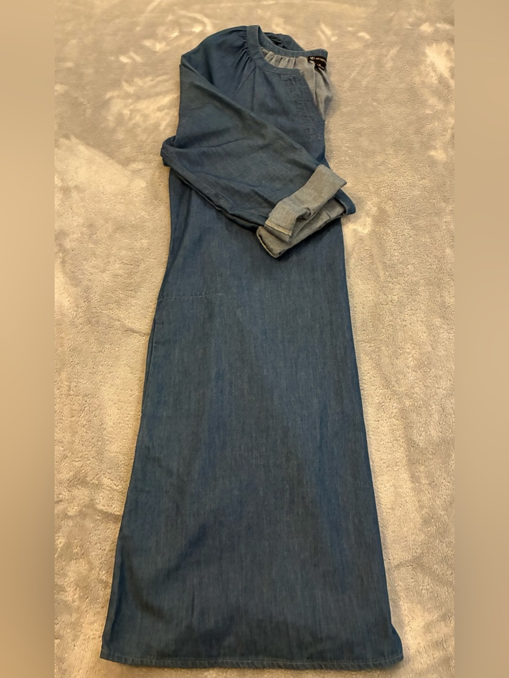 Women’s New Direction Brand Classic Chambray Shift Dress - Blue Size Small - Picture 13 of 14